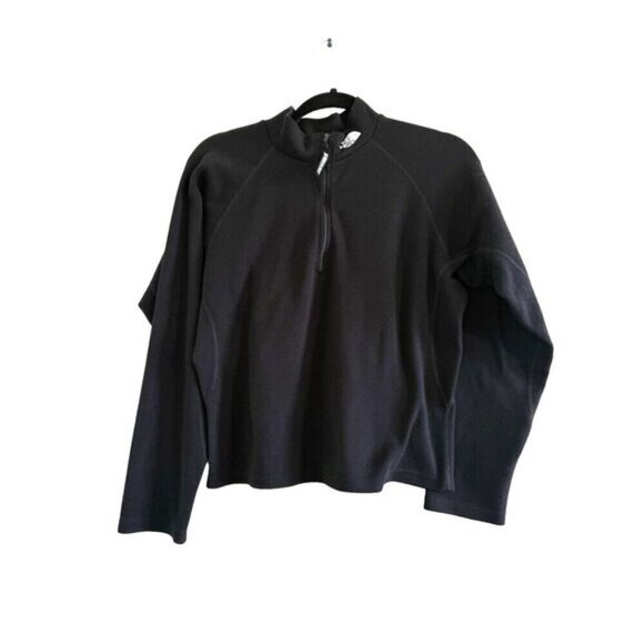 The North Face Women’s Quarter Zip Up Jacket Pullover Longsleeve Black Size M - Picture 2 of 12